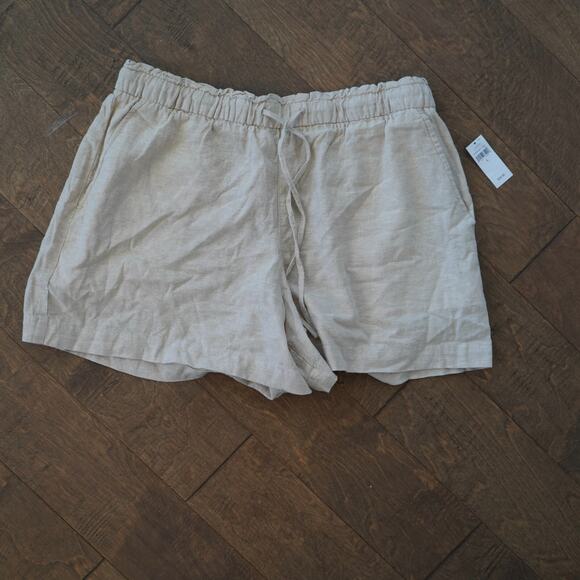 Gap‎ Women's Linen Blend 4" Drawstring Casual Tan Shorts Size Large - Picture 1 of 7